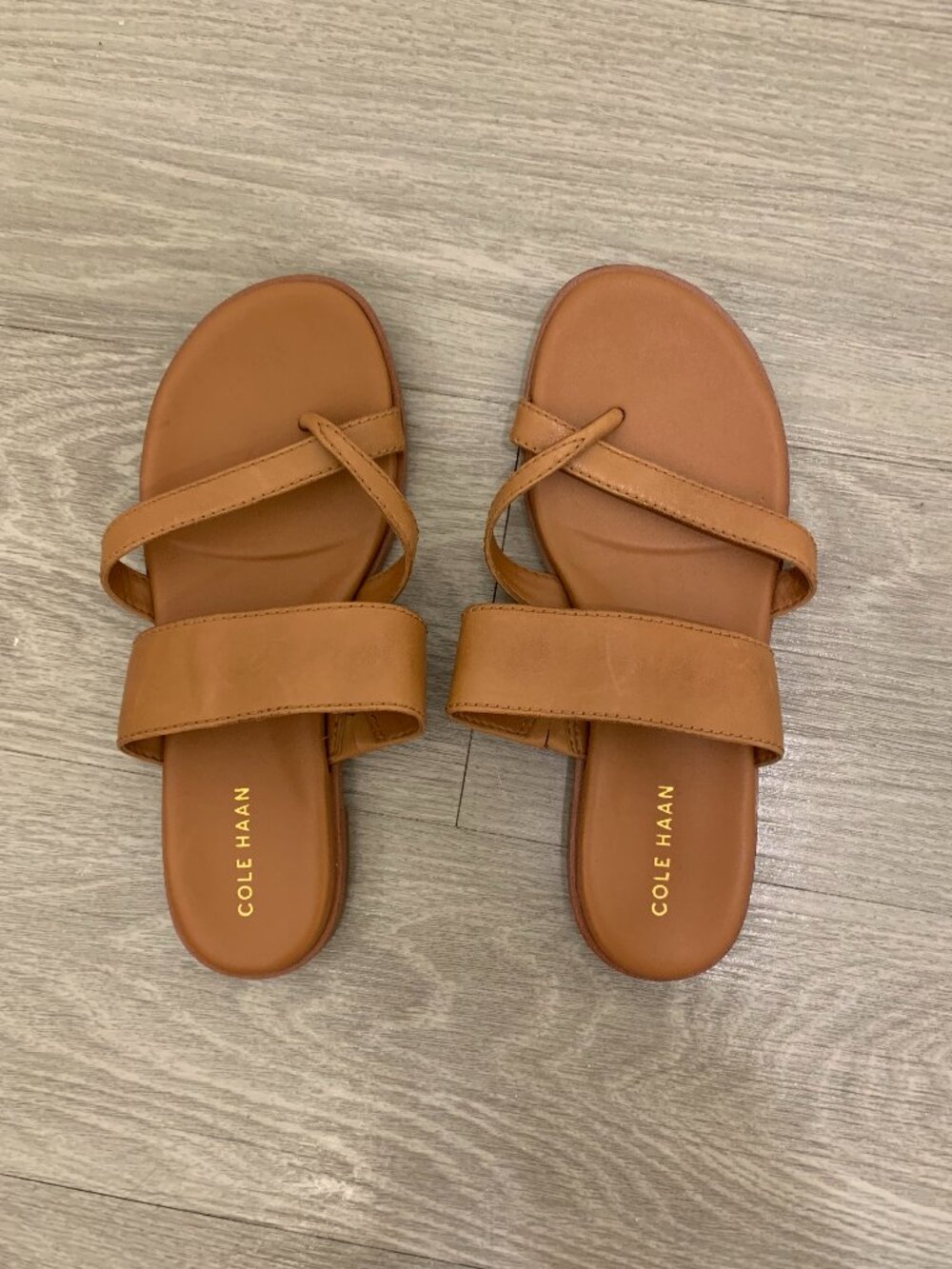 Cole Haan Felicia Pecan Leather Thong Sandal